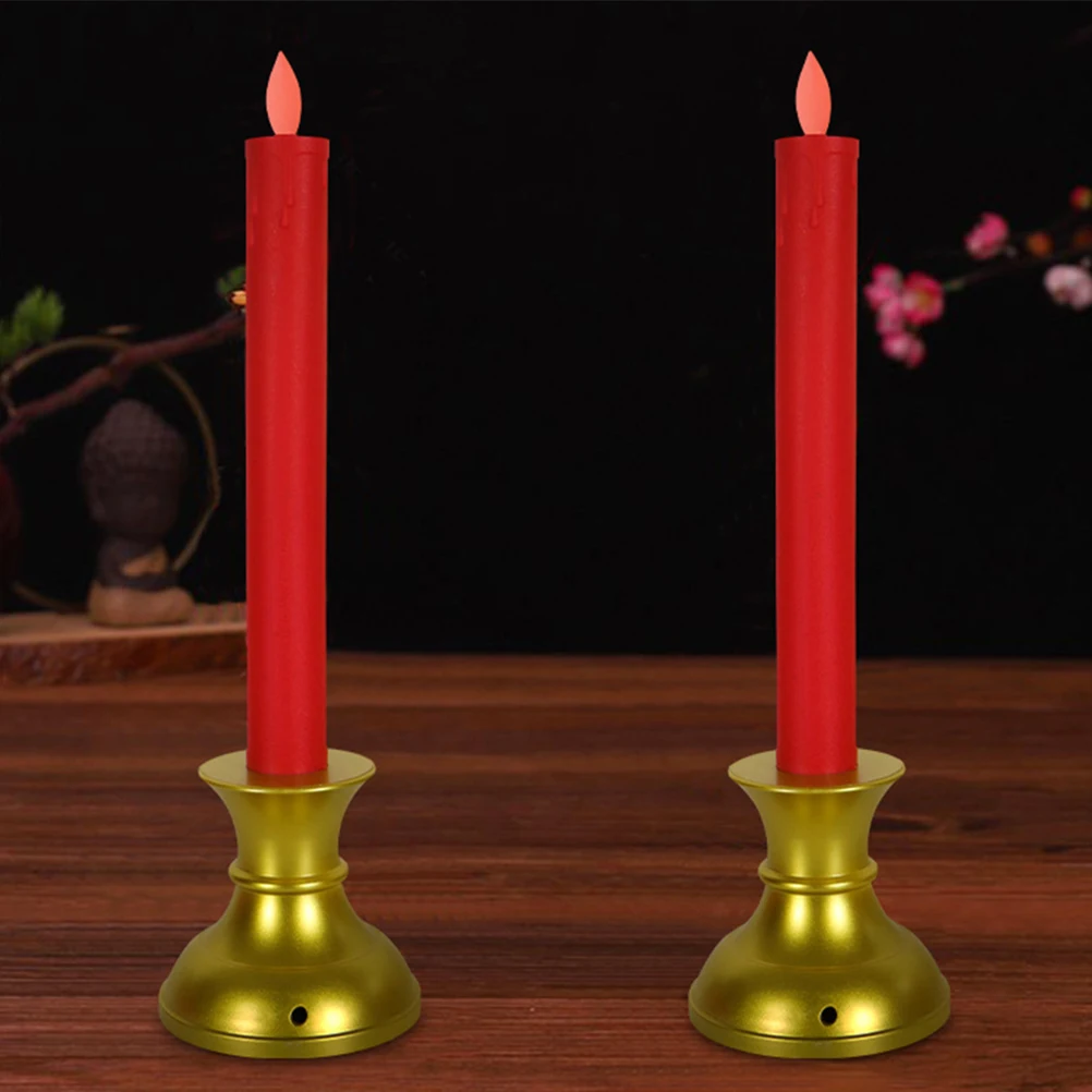 

2pcs Usb Charging Led Lights Reusable Flameless Candles Decorative Light For Wedding Birthday Party Home Pillar Candles