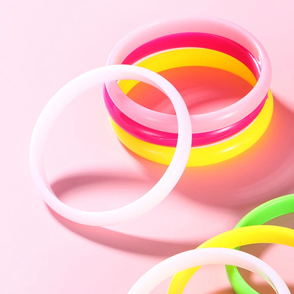 

24Pcs Colorful Candy Plastic Bangle Bracelets Birthday Party Favors Accessories Vibrant Jelly Bangles for Kids and Adults
