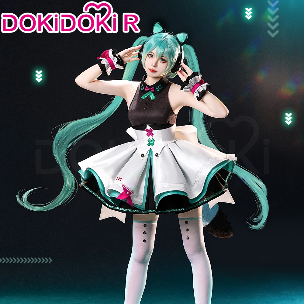 MIKUU Cosplay Costume DokiDoki-R Mikku Cospaly Women Cute Dress Costume Mikuu Electric Tail