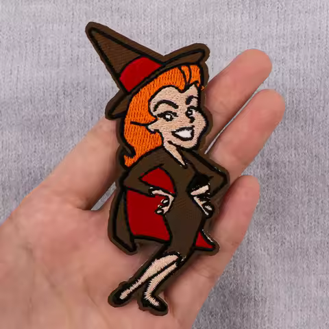 Funny Witch Embroidery Patch Halloween Iron On Patches For Clothing Thermoadhesive Patches On Clothes DIY Sew Badges