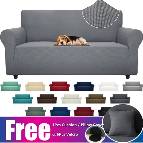 Jacquard Stretch Couch Cover Universal Sofa Covers Dog Cat Pets Friendly Washable Furniture Protector Fitted Sofa Slipcovers