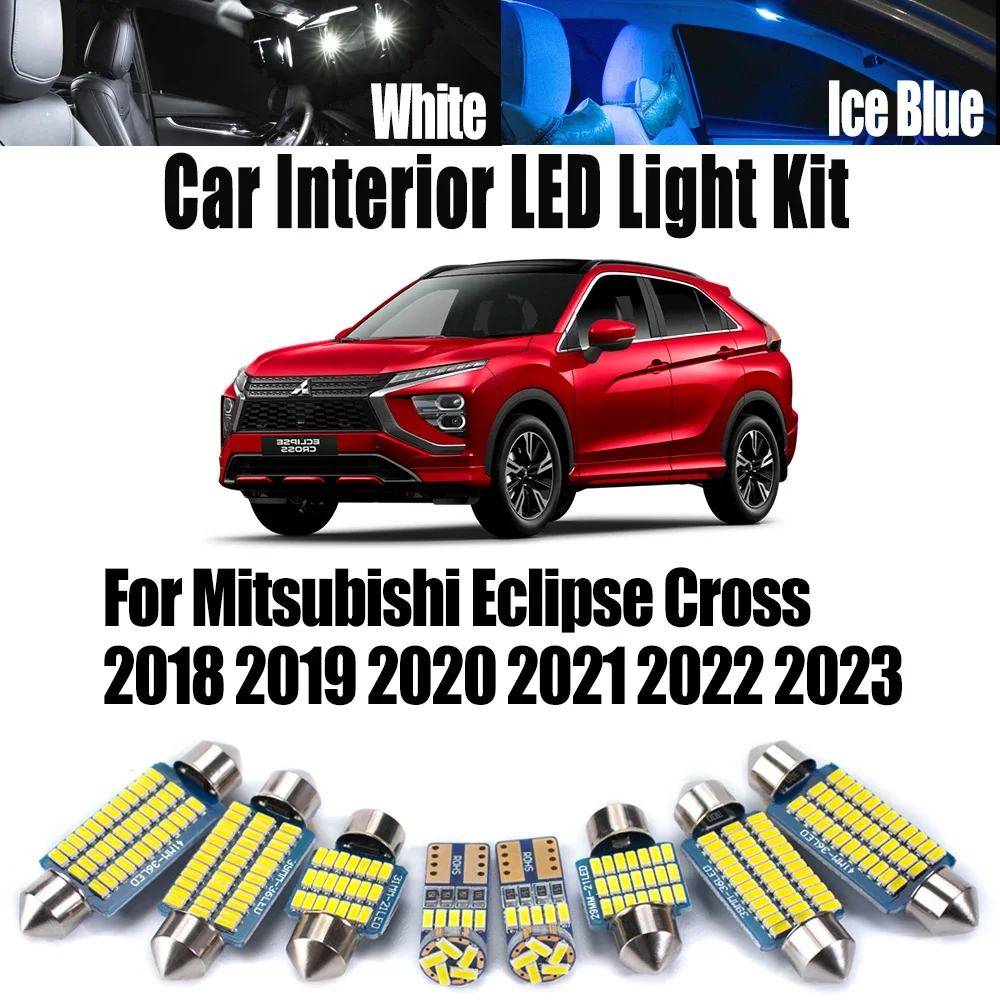 11Pcs Canbus LED Interior Reading Dome Light Kit For Mitsubishi Eclipse Cross 2018 2019 2020 2021 2022 2023 Number Plate Bulbs