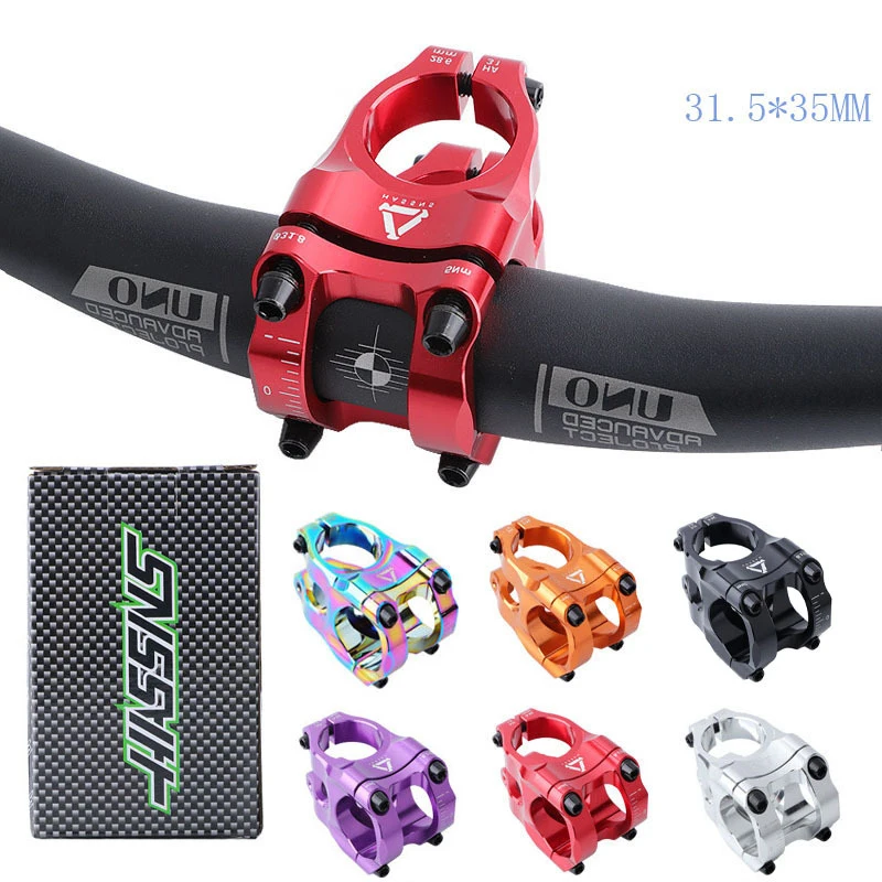 HASSNS Mountain Bike Stem 35mm Road Bicycle Short Power Mtb Power Stem Rod Handlebar Table Adjustable Stem
