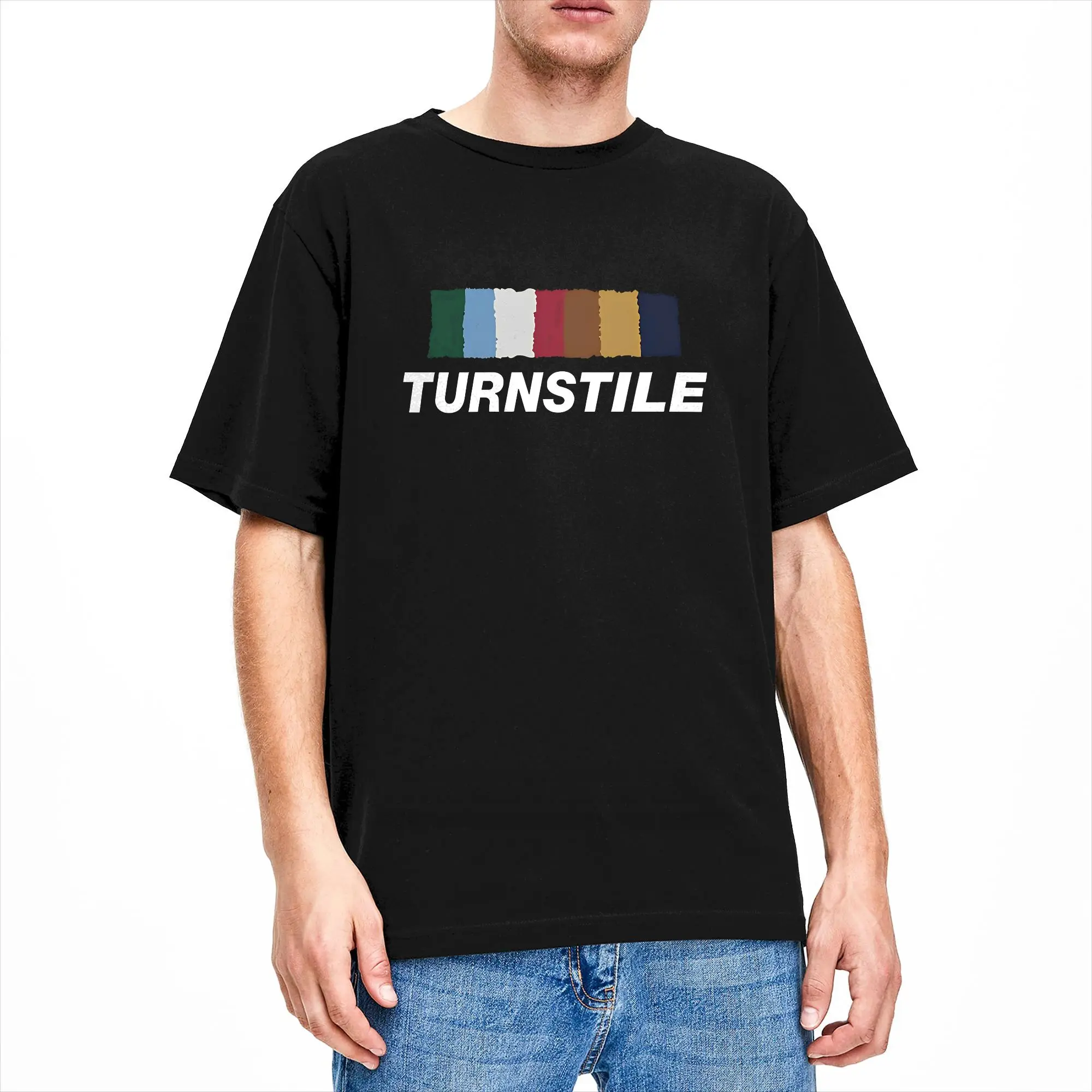 Men Turnstile Merch T Shirts  100% Cotton Clothing Humor Short Sleeve O Neck Tees Plus Size T-Shirt