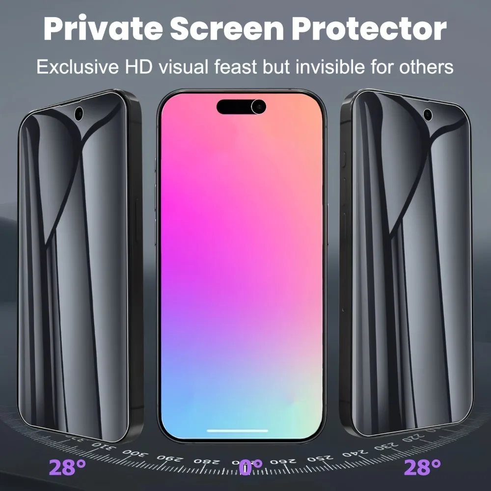 4Pcs Full Cover Privacy Hydrogel Film for iPhone 17 16 15 14 Pro Max 15 16 Plus Screen Protector for iPhone 13 12 11 Pro Air 17e view 2