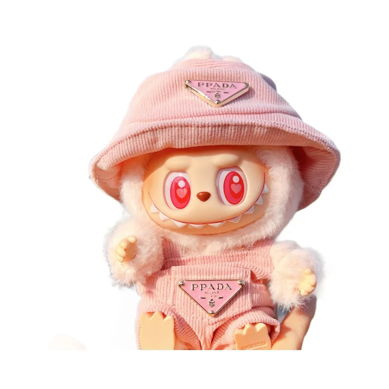 New corduroy For Labubu Doll Clothing Set Hat 17cm Clothes Shoes Doll DIY Accessories Training Sitting Party Games Toys Gifts image 6