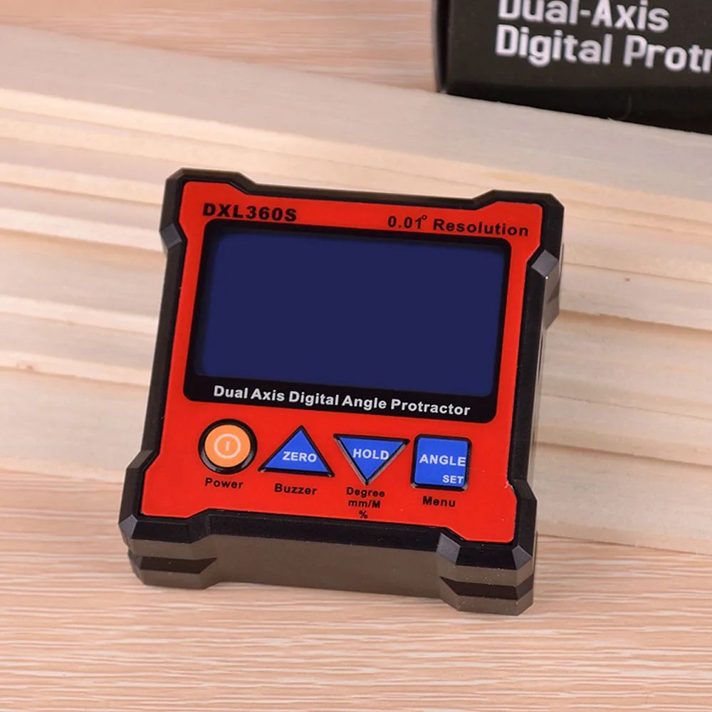 360S Dual Axis Angle Protractor dumpy level High precision Dual-axis Level Gauge diagnostic tool with 5 Side Magnetic Base