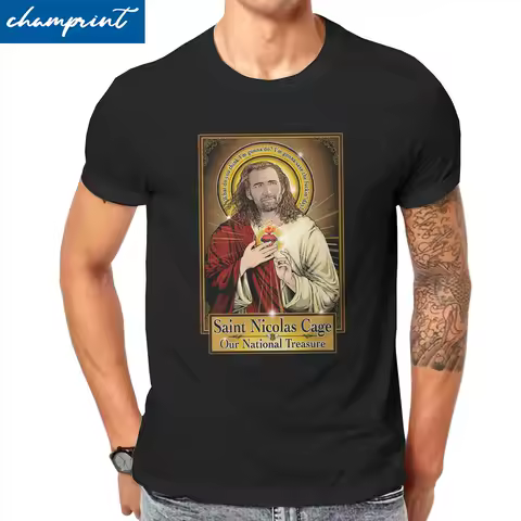 Men Saint Nicolas Cage T Shirt Our National Treasure Cotton Clothing Fashion Short Sleeve Crew Neck Tee Shirt Gift Idea T-Shirt