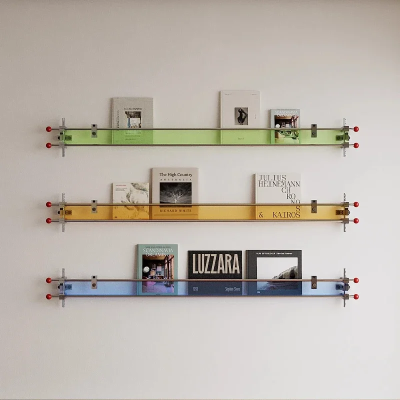 

Acrylic optical axis magazine rack, background wall decoration, upper wall storage display rack, book and newspaper rack