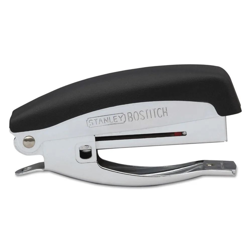 20-Sheet Hand-Held Stapler with Anchor Hole, Chrome/Black for Office Use