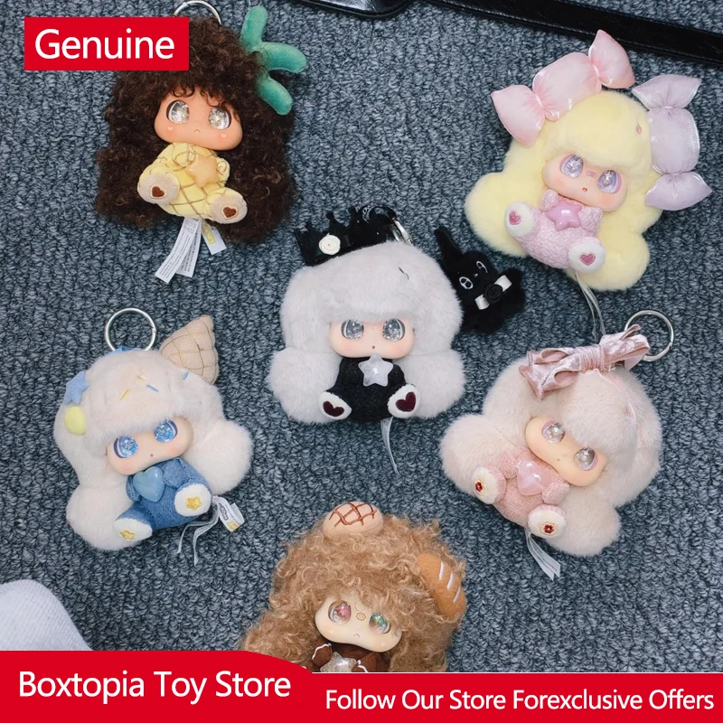

New Original Micoco Crystal Whispers Plush Doll Pendant Natural Crystal High Gloss Glass Eyes Bag Charm Decor Birthday Gifts