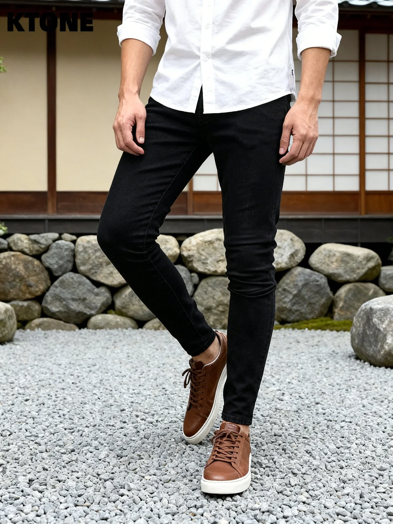 

Современные черные узкие джинсы для мужчин, оригинальные джинсы в стиле Y2K, повседневные джинсовые брюки, без аксессуаров и ремней.