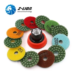 Z-LION 7pcs/set 2 Inch Diamond Concrete Polishing Pads Floor Sanding Discs for Granite Marble Grinding