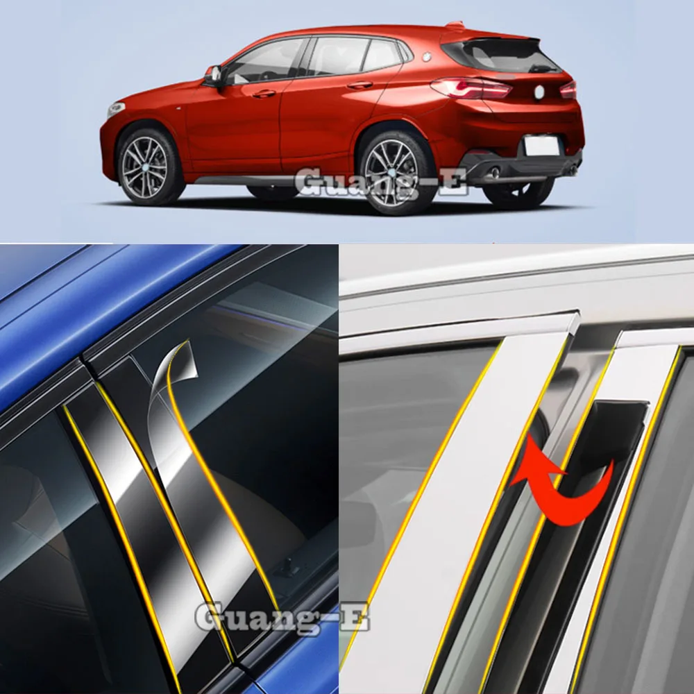 

Car TPU/Glossy Mirror Pillar Post Cover For BMW X2 SDrive XDrive F39 20i 25i 2019 2020-2024 Door Trim Window Molding Sticker