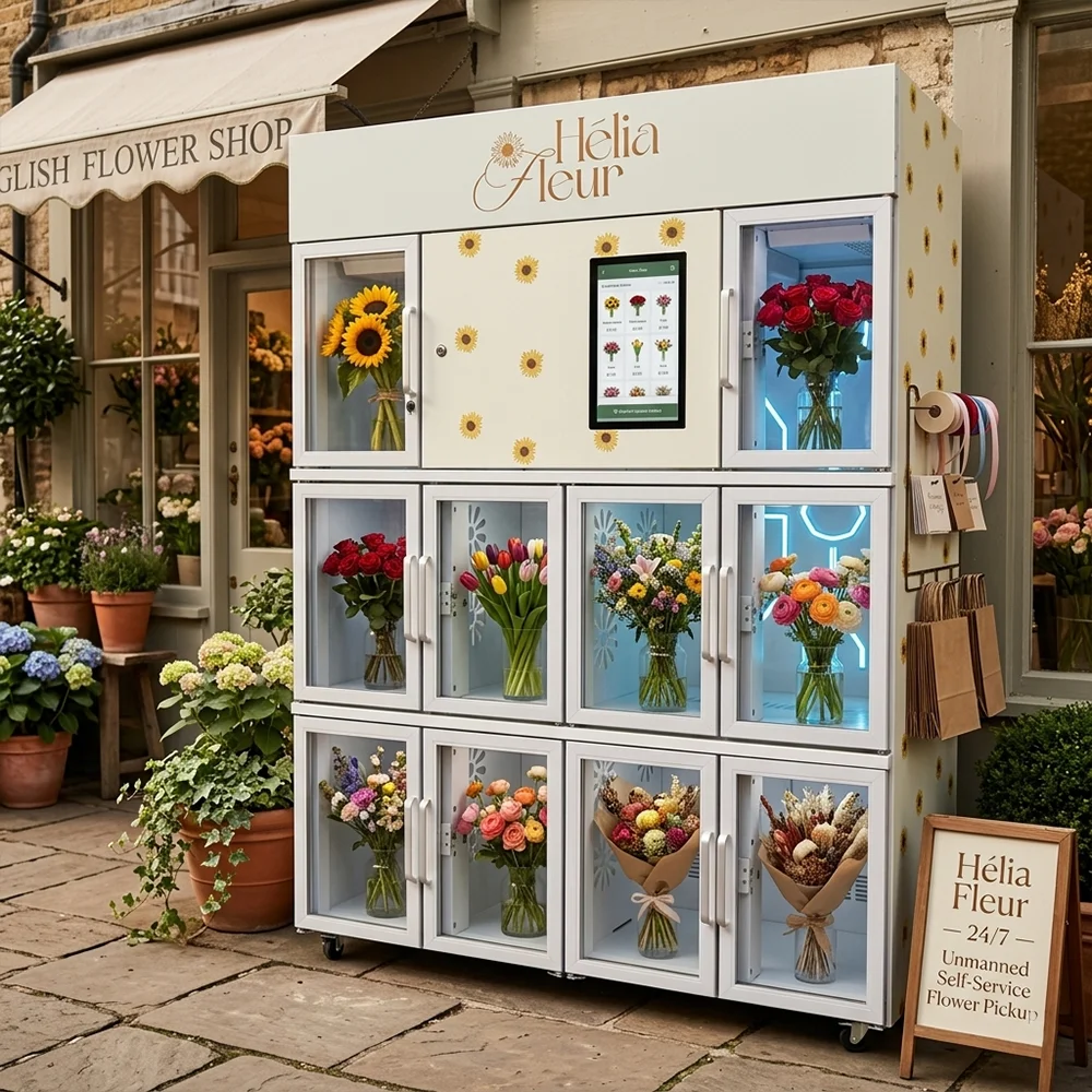 FL Customized Wholesale Refrigerated Flower Vending Machine Fresh Keeping Maquina De Flores Con Control De Temperatura