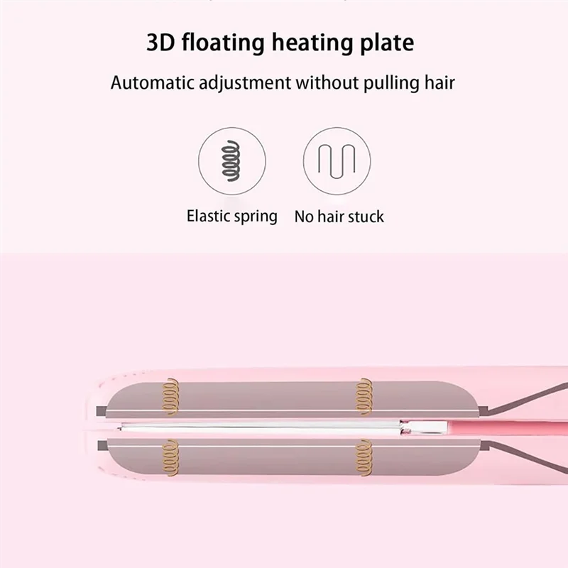 A38I Pelurus Rambut 2-In-1 & Pengeriting Rambut Mini Desain Pengeriting Rambut untuk Rambut Pendek Mini Tujuan Ganda Alat Pengeriting Rambut Steker AS