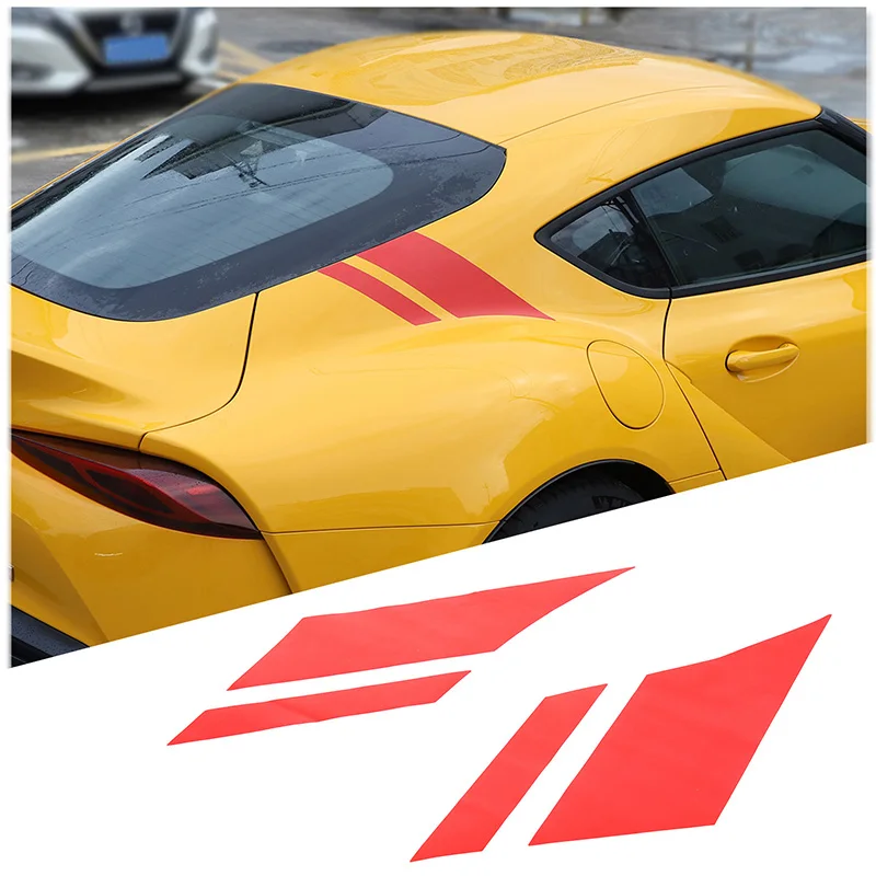 For 2019-2022 Toyota Supra PVC black car styling car C-pillar stripe sticker car exterior protection accessories