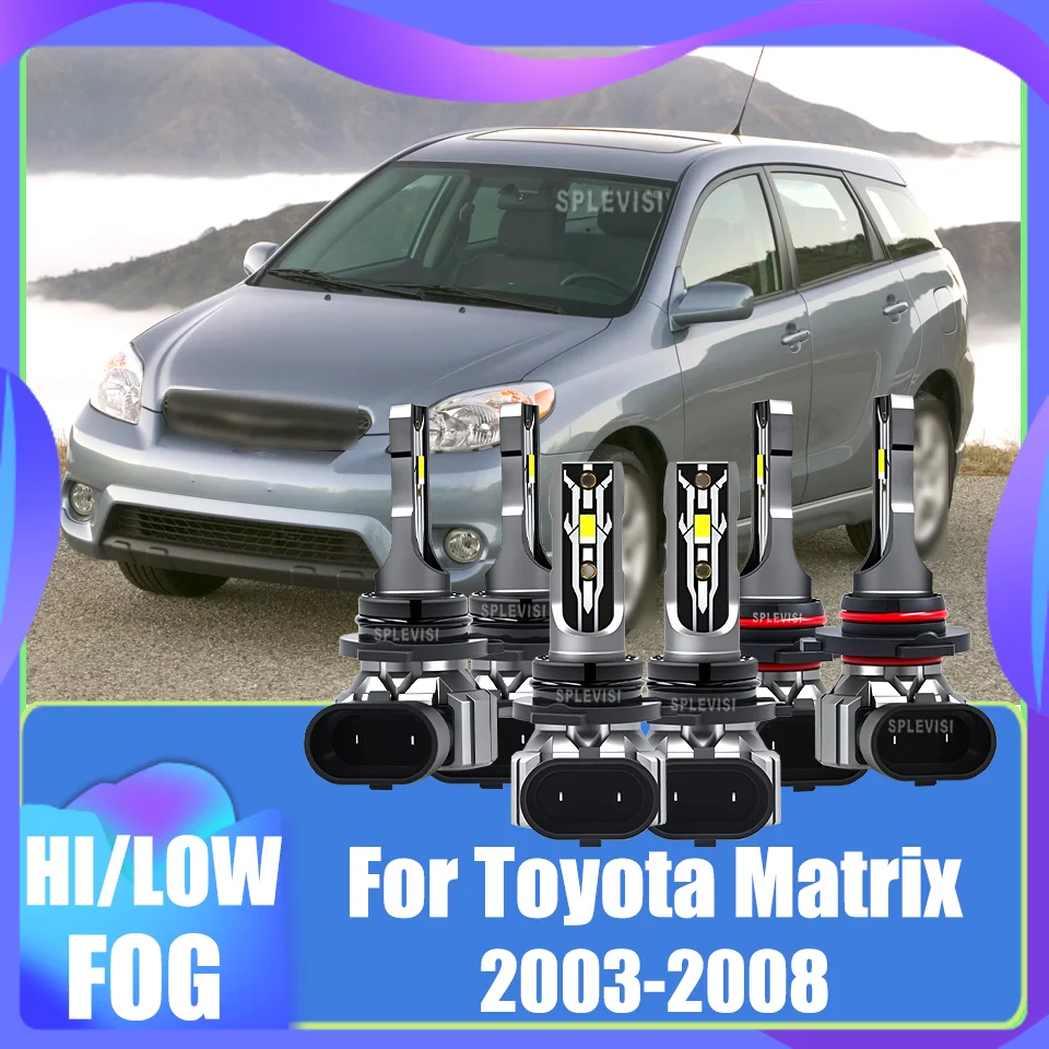 

Clear Vision Car Light Headlight High Low Beam Fog Light Set 360° Brightness For Toyota Matrix 2003 2004 2005 2006 2007 2008