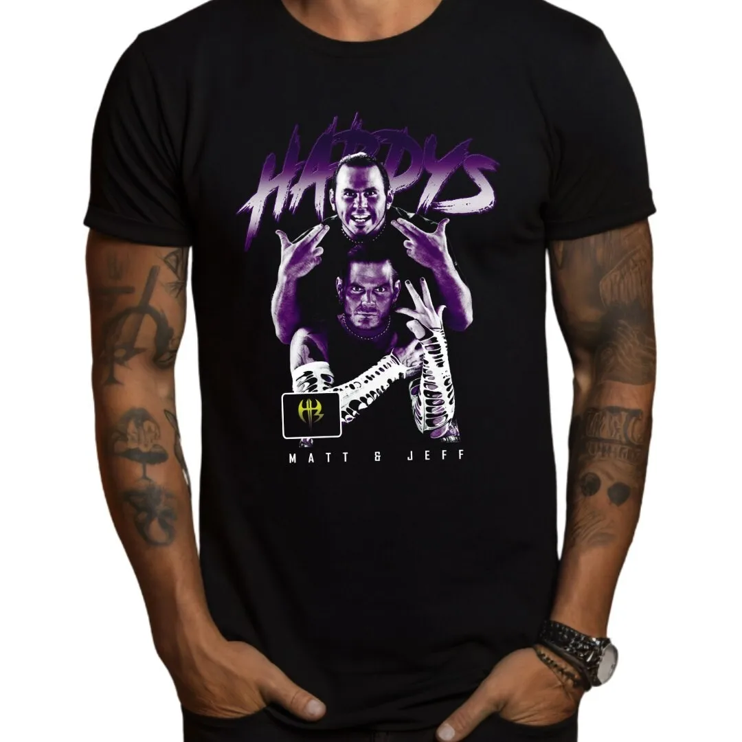 تي شيرت Hardy Boyz Wrestling باللون الأسود S-3XL Matt & Jeff Hardy