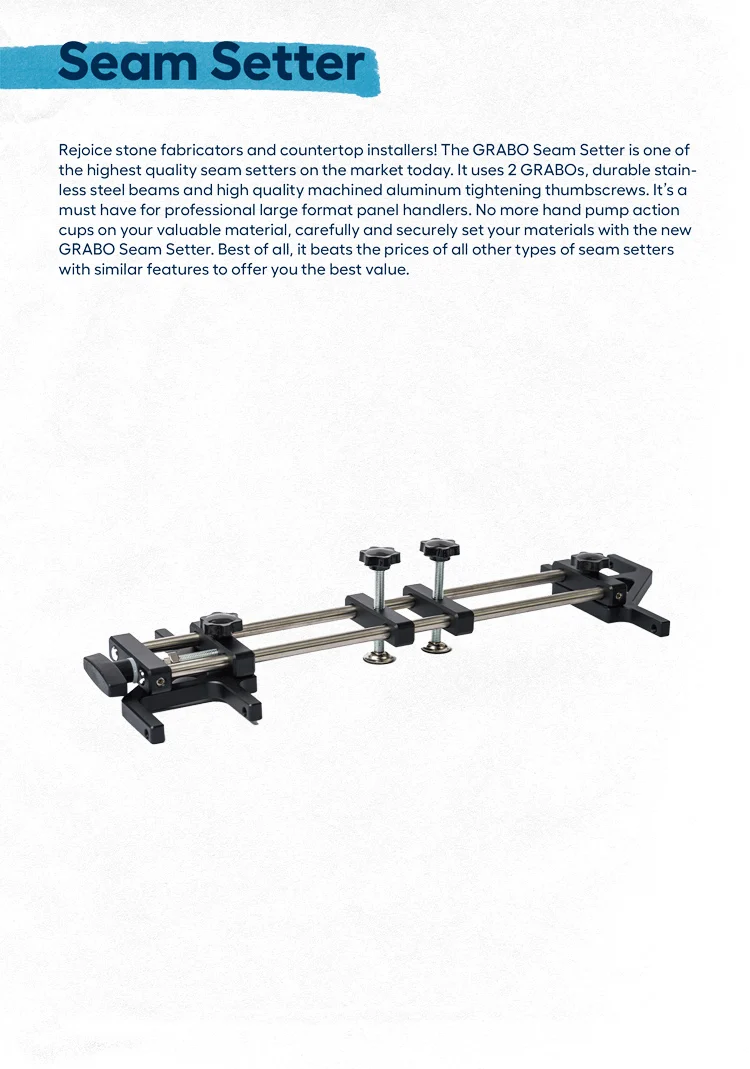 Installation Adjustable Grabo Stone Seam Setter Rail for Tiles Joining and Leveling Granite, Stone, Marble, Slab