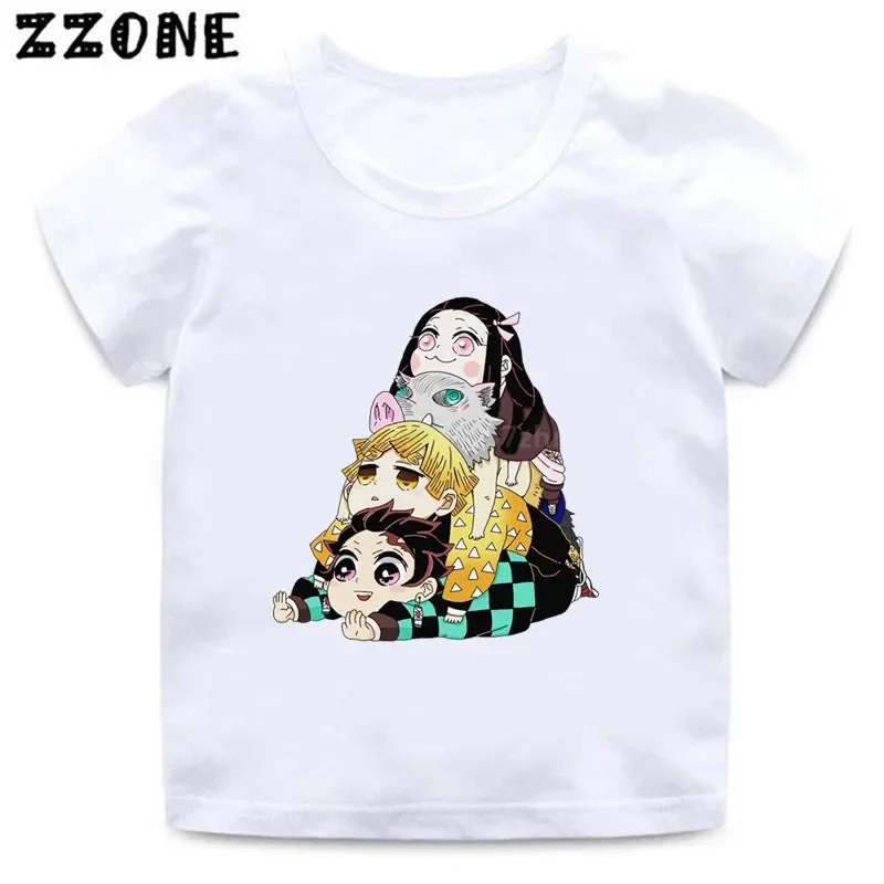 Demon Slayer T Shirt Kids Kawaii Blade of Ghost Graphic T-shirt Kimetsu No Yaiba Anime Demon Blade Boys Girls T shirt,HKP5392