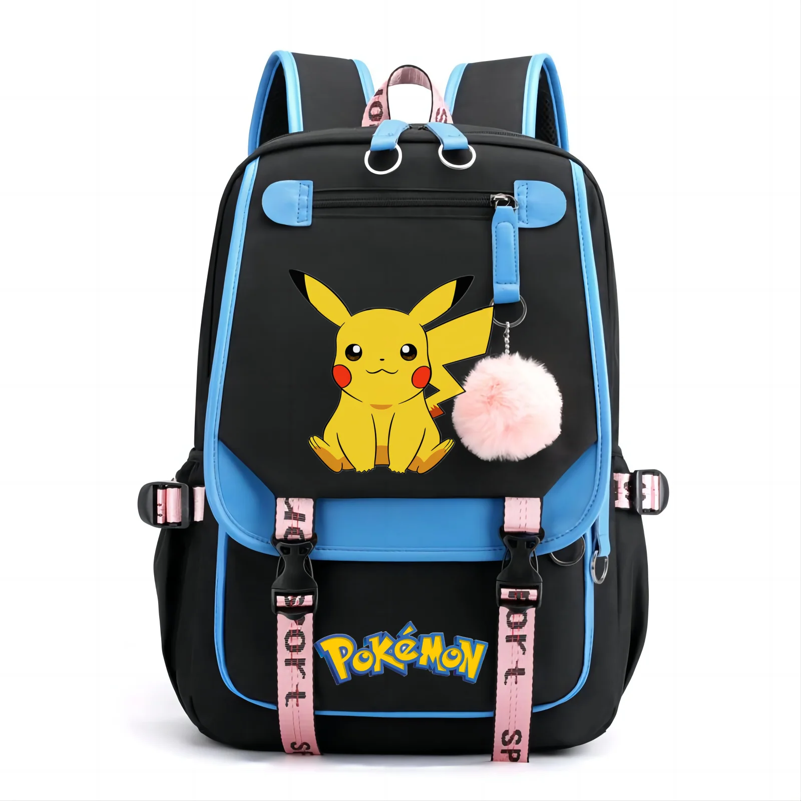 Plecak Pokemon Pikachu torby szkolne z kulką włosów Port USB torba studencka na książki moda wysokiej jakości szkolne artykuły papiernicze dla