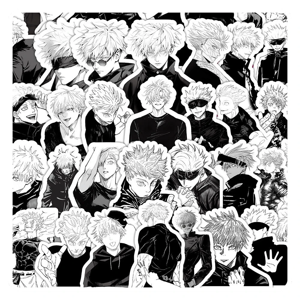 

10/30/60pcs Cool Anime Jujutsu Kaisen Stickers Satoru Gojo Graffiti Sticker Water Bottle Luggage Suitcase Cartoon Decals for Kid