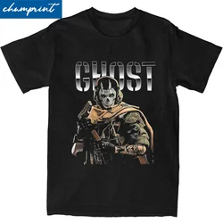 Casual Ghost MW2 T-Shirt Men's O-neck Short Sleeve Tops Shirts Call Of Duty Cotton Summer Top Tee