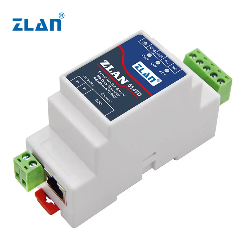 Przemysłowy konwerter szeregowy na Ethernet RS485 Modbus RTU TCP Gateway
