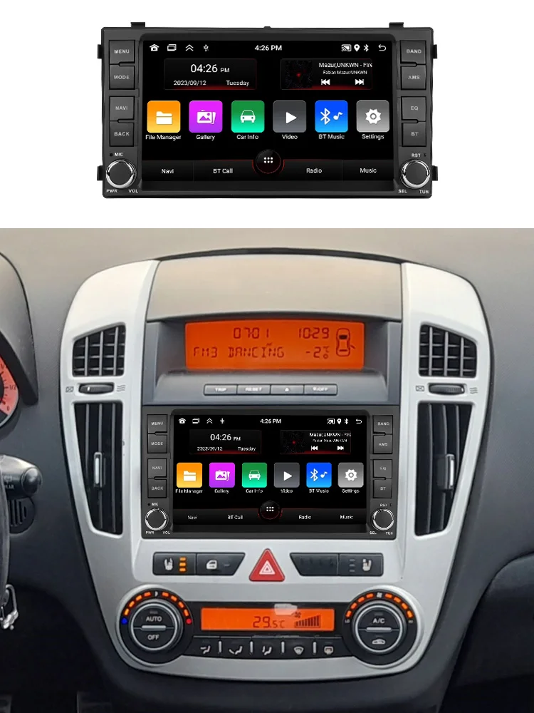 7 inch Draadloze CarPlay Android Auto Multimedia Scherm Voor KIA Ceed 2007-2009 Android 15 Autoradio GPS intelligente Systeem - afbeelding 2