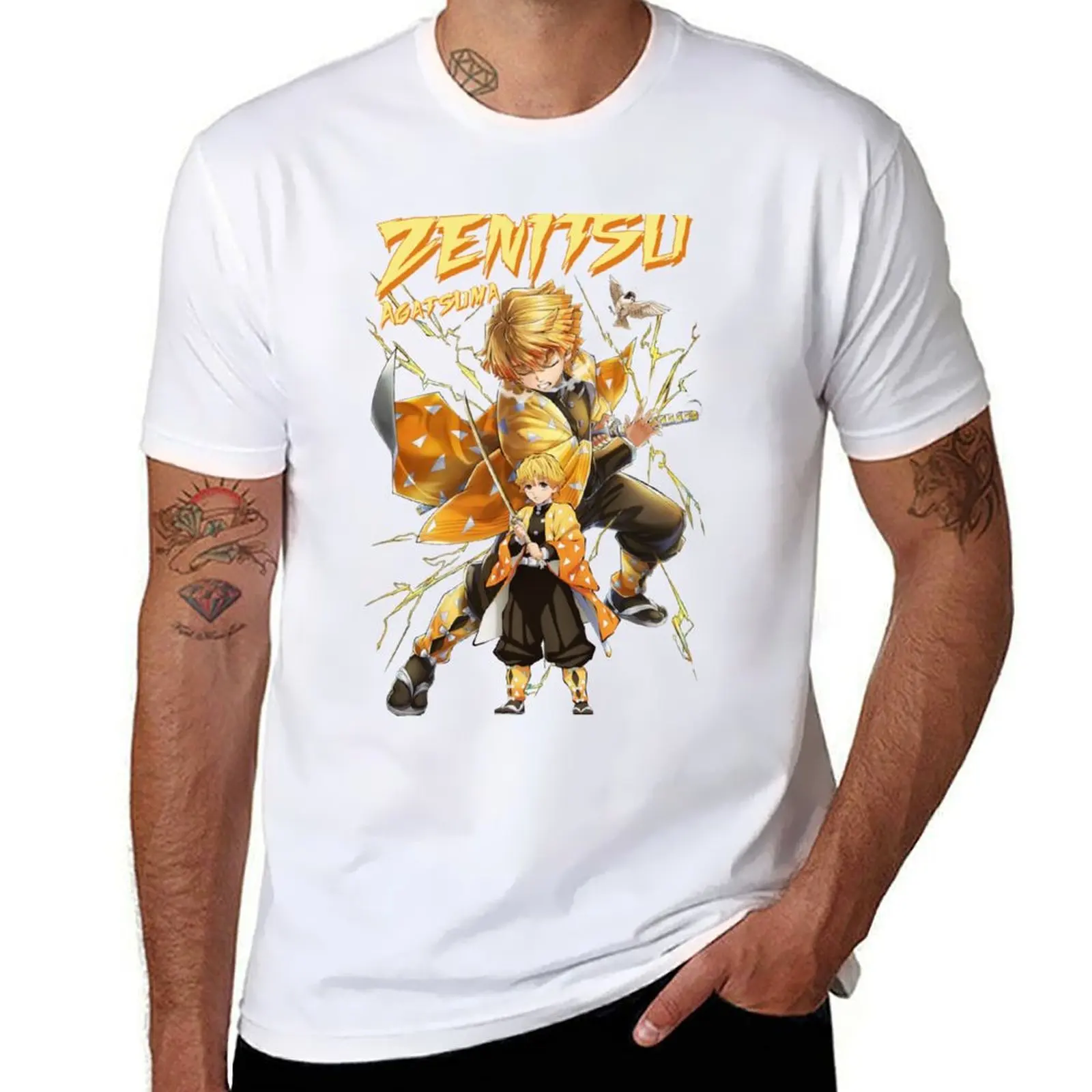 

Zenitsu Agatsuma - Kimetsu no Yaiba Wiki T-Shirt men t shirt cotton 100% t shirts for man cotton funny T-Shirt