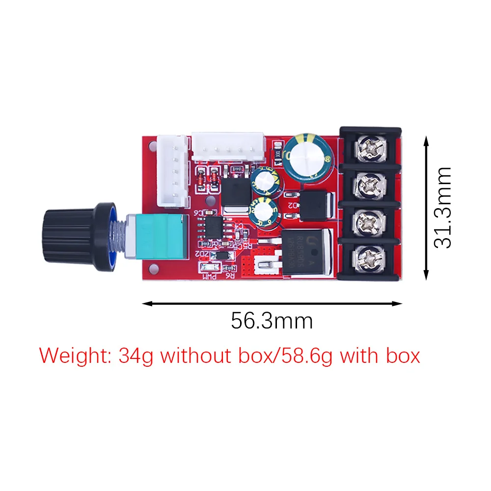 LED Dimmers Board High-Power LED Dimmer Module Speed Switch DC 10V-50V 15A DC PWM Motor Speed Controller Module