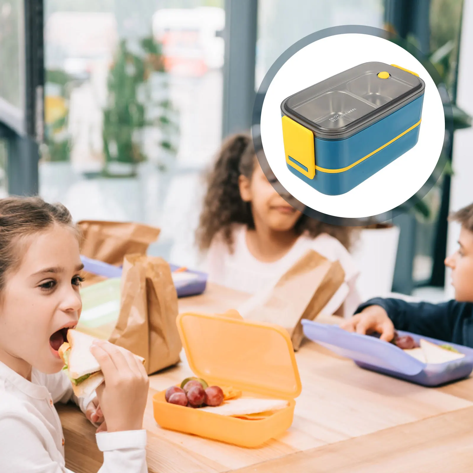 

Двухслойная коробка для бенто из нержавеющей стали, контейнер для еды в скандинавском стиле премиум-класса, портативный ланч-бокс для офиса, школы, пикника