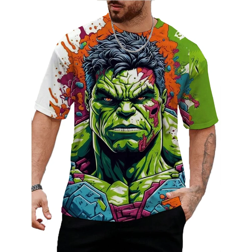 

Disney Marvel T-Shirt Summer 3D Printed The Hulk Tops Tees Male Casual Stylish Short Sleeve Clothing Fashion Trendy Streetwear