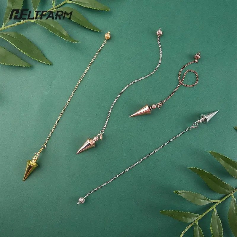 Cone Metal Pendulum For Antique Copper Gold-color Spiritual Pendulo Healing Pendule Hot Sale Jewelry Gift