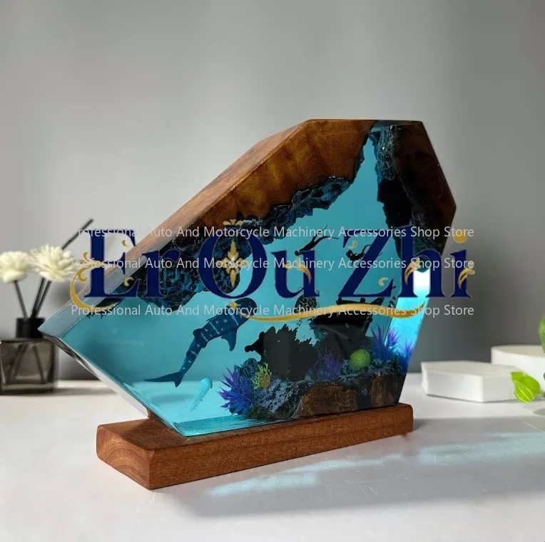 Submarine Resin Lamp, Whale, Sea Turtle, Human Diving Creative Night Light, Personalized Home Explosion Decoration, Unique Gift