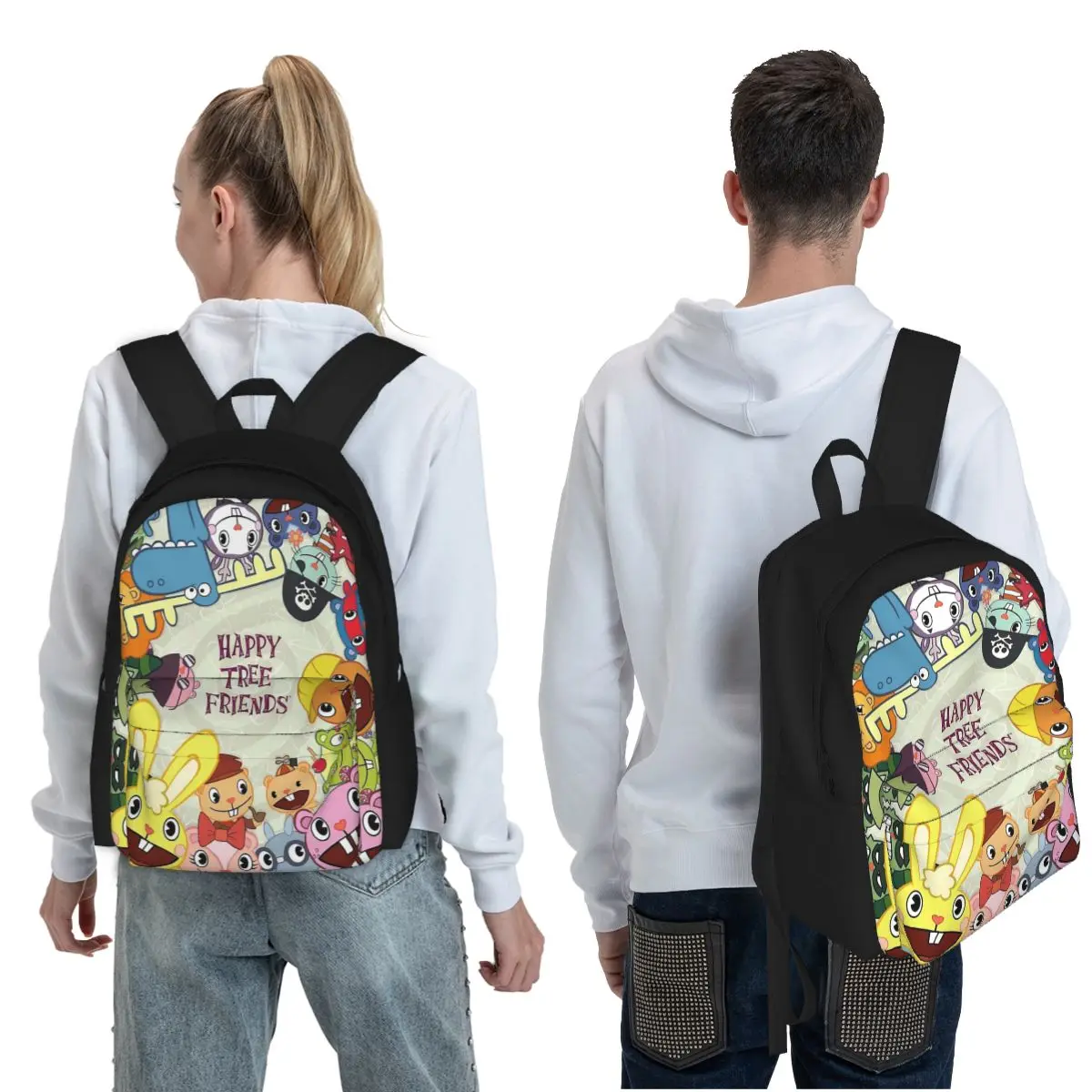 Happy Tree Friends Student Backpack School Bag Hiking Travel Daypack for Men Women Fashion Bookbag Shoulder Bags