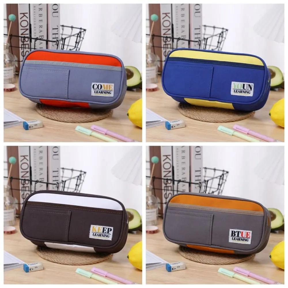 Creative Canvas Pencil Bag High Value Multifunctional Stationery Storage Bag Large Capacity Thickened Pencil Case