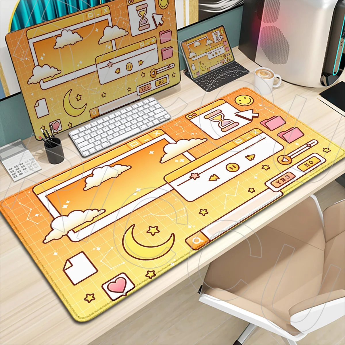 Pixel Computer page Printing Collection cute Gamer Mouse Pad Office Desk Mat Large Mousepad Non-slip For Computer PC accessories