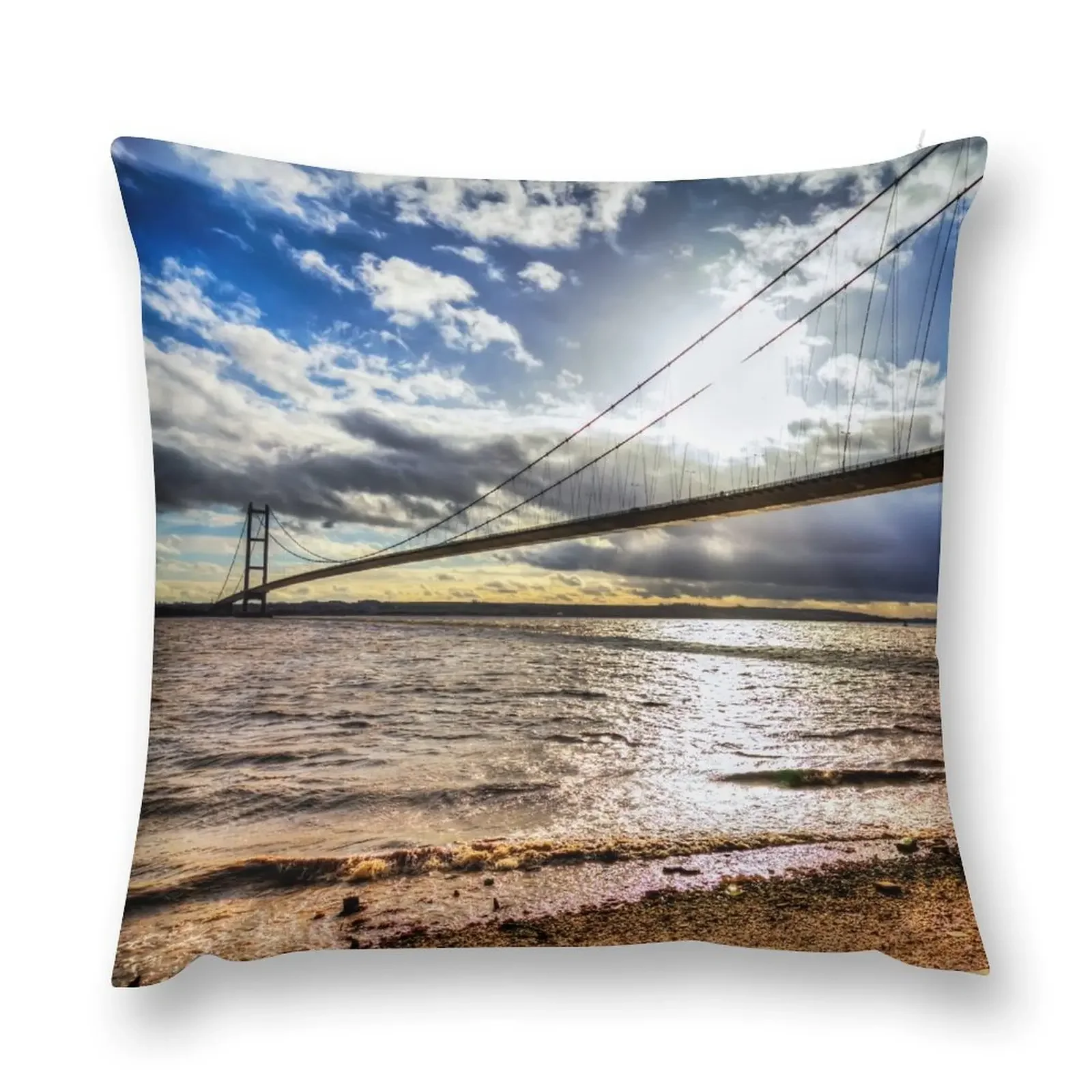 

Humber Bridge, Single Span Suspension Bridge Throw Pillow Luxury Pillow Cover pillows decor home Anime pillow