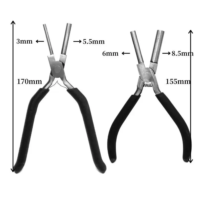 Jewelry Pliers Sets Carbon Steel Big Head Three Section Flat Round Mouth Pliers Wire Cylindrical pliers For DIY Making Tools