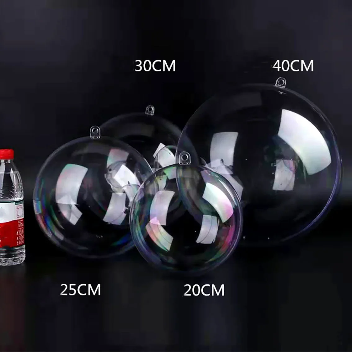 1-20CM Transparent Balls Hollow DIY Plastic Fillable Bauble Xmas Tree Hanging Ornaments Home/Wedding Party Gifts Box Decor Part