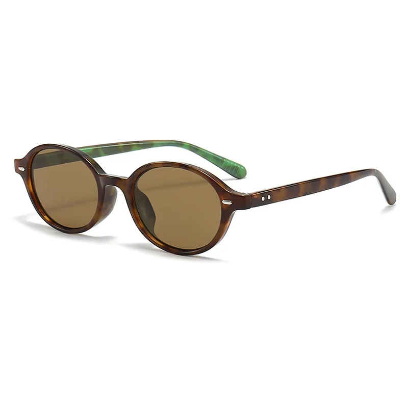 Retro Small Oval Sunglasses Women Men Rivets Shades Fashion Eyewear Luxury Sun Glasses UV400 Brand  Female