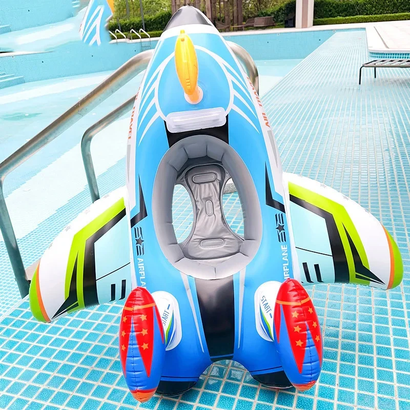 Inflatable Aircraft Swim Ring Tube Toy Baby Swimming Ring Seat for Kid Swim Circle Float Swim Pool Water Fun Toy for Children