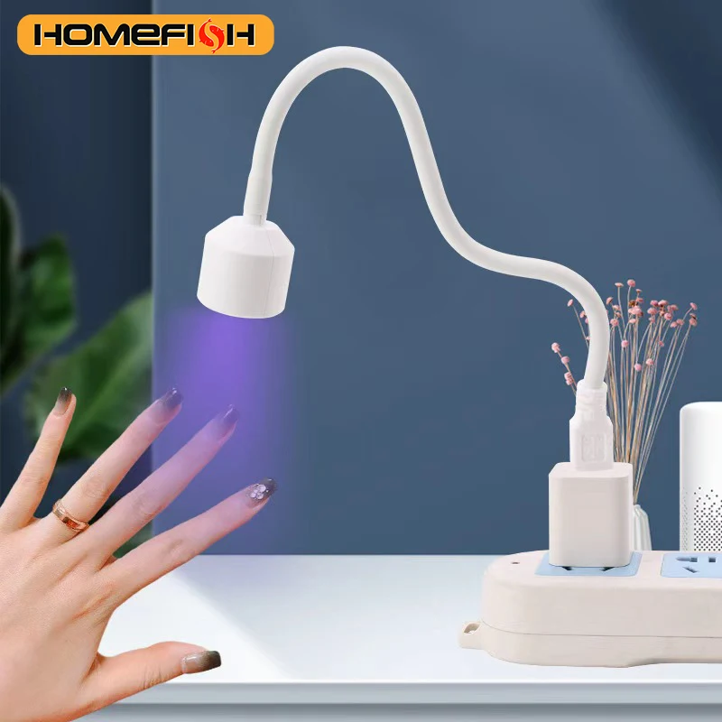 Mini USB ultraviolet/LED lamp for manicure 360-degree adjustable tubular nail dryer with convenient ultraviolet lamp