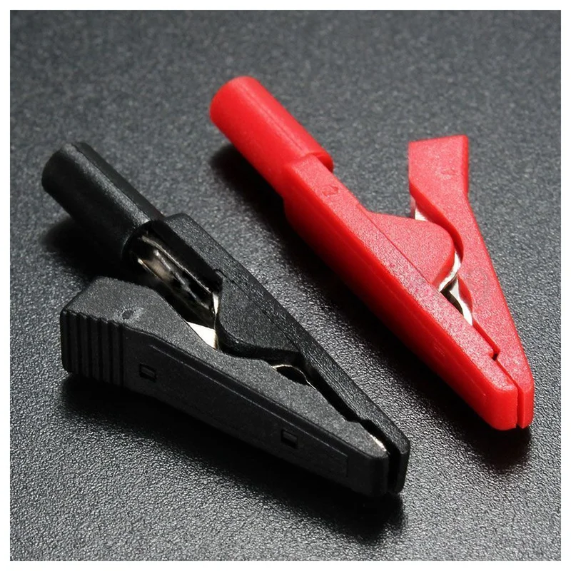 Promotion! 4X Insulated Alligator Clip Connector Clamp Testing Probe Red+Black