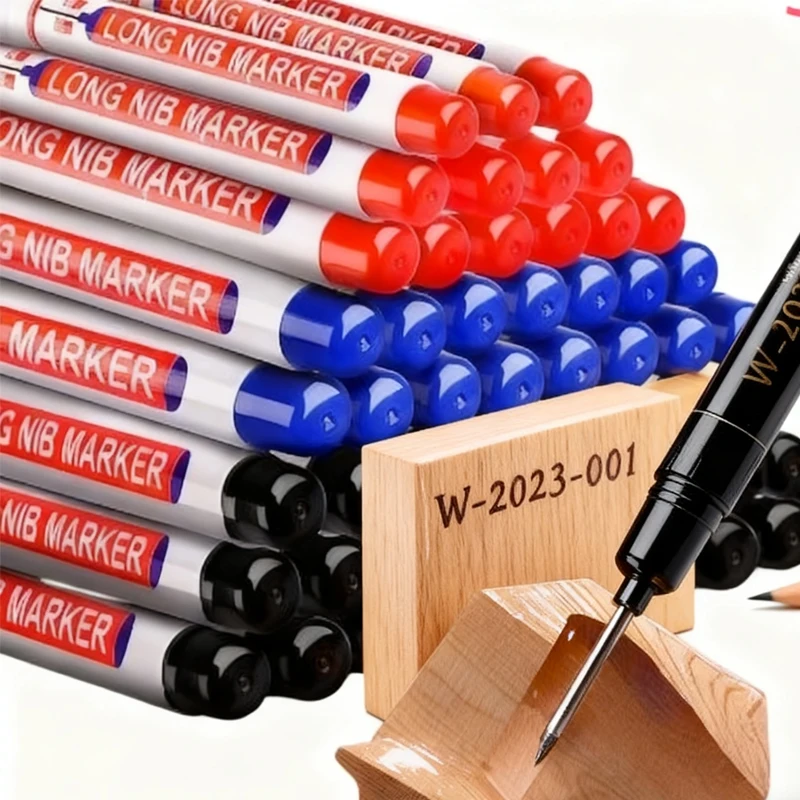 

20mm Deep Hole Long Nib Head Markers For Metal Perforating Pen Waterproof Bathroom Woodworking Tool Decor Multi-Purpose Pen ！！@@