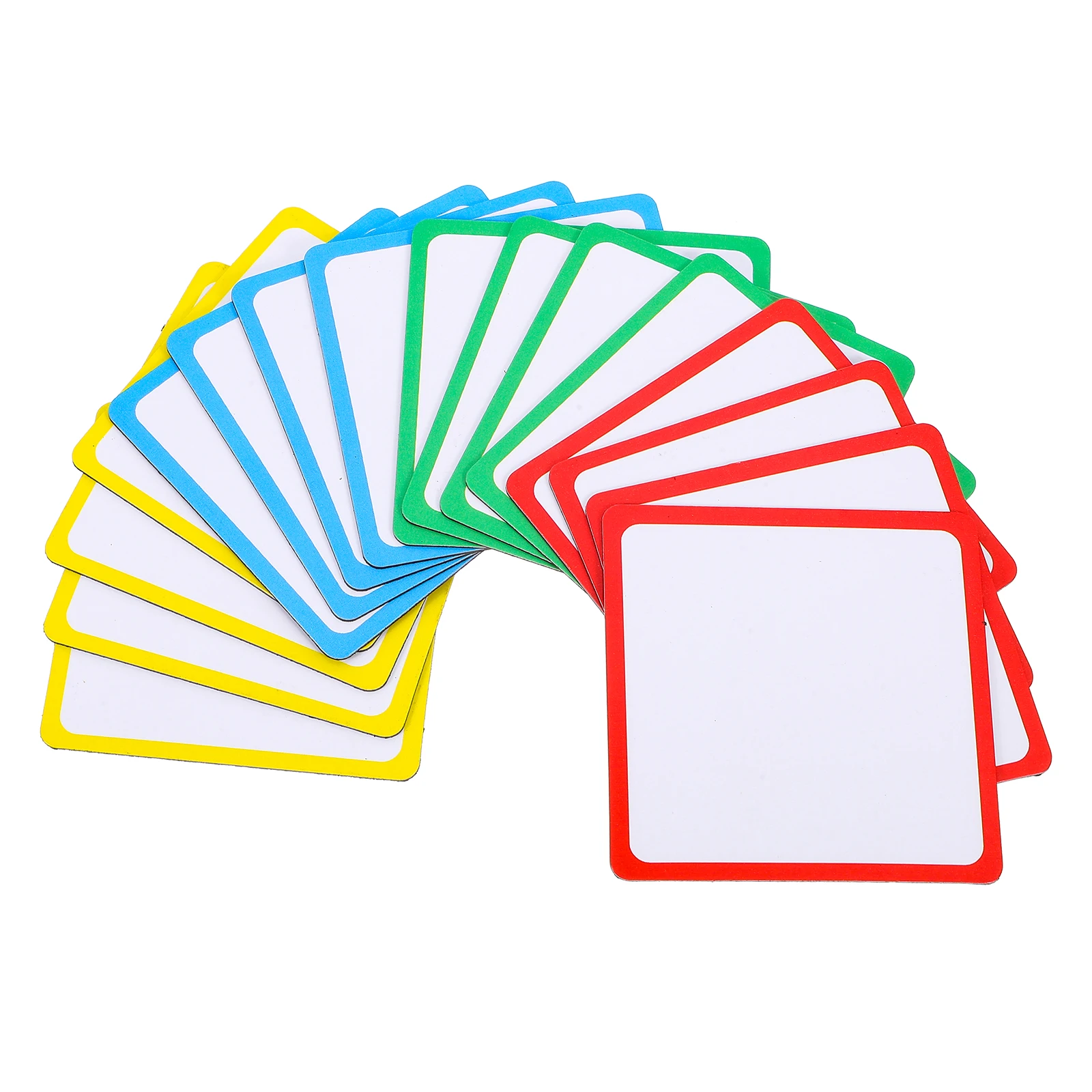 

16 Pcs Magnetic Blank Card Dry Erase Label Name Plates Board Magnets Food Colored for Whiteboard Strip Number Flash Cards