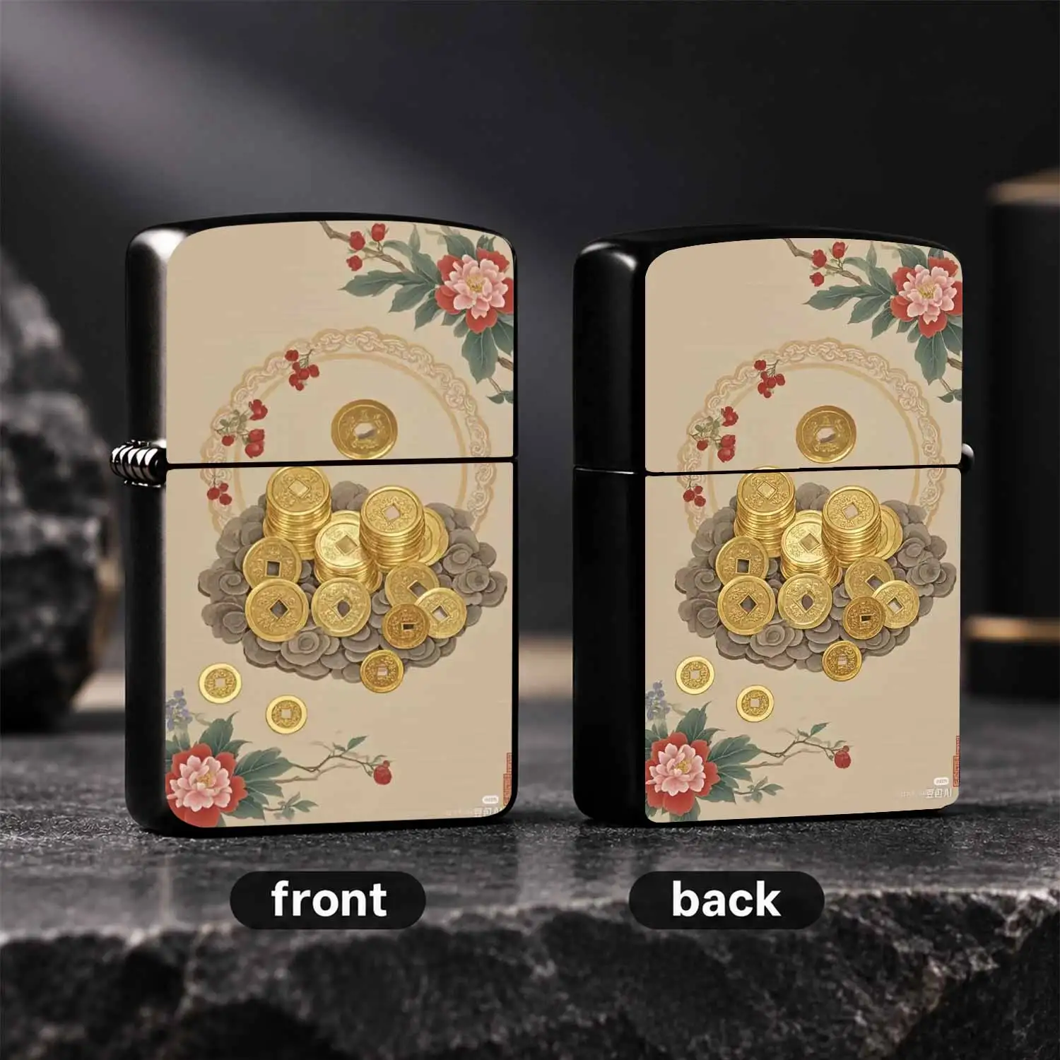 Vintage AuspiciousPeony & Golden Coil Pattern Lighter, Exquisite Traditional Aesthetic Design, Portable DelicateStarter, Ideal for Daily Multi-scene Use, Nice Gift Choice for Friends and Family with B A Humorous And Interesting blanket