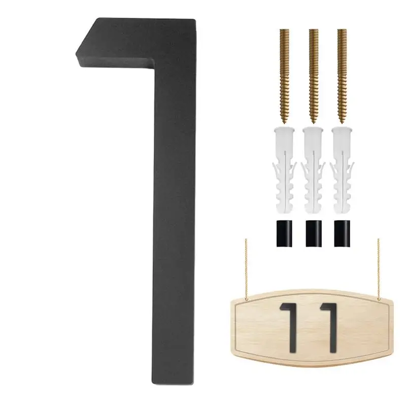 3D Floating House Number Acrylic Fashionable Mailbox Numbers Anti-Rust Glossy 3D Number Floating Black Address Numbers For Walls